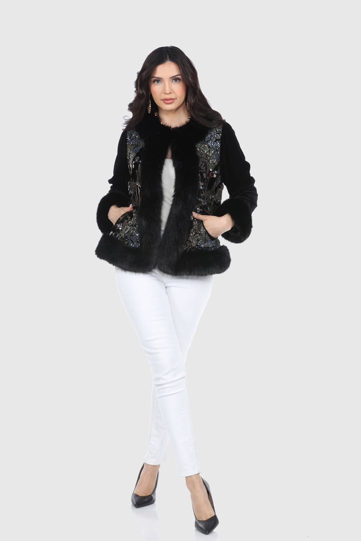 Black Velvet Embroidery Jacket