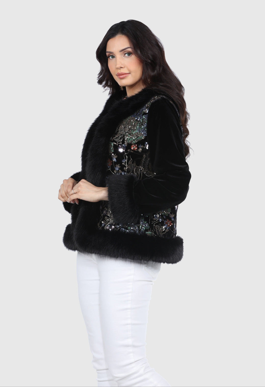 Black Velvet Embroidery Jacket