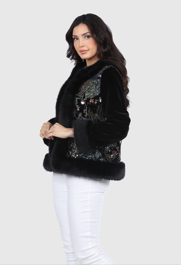 Black Velvet Embroidery Jacket