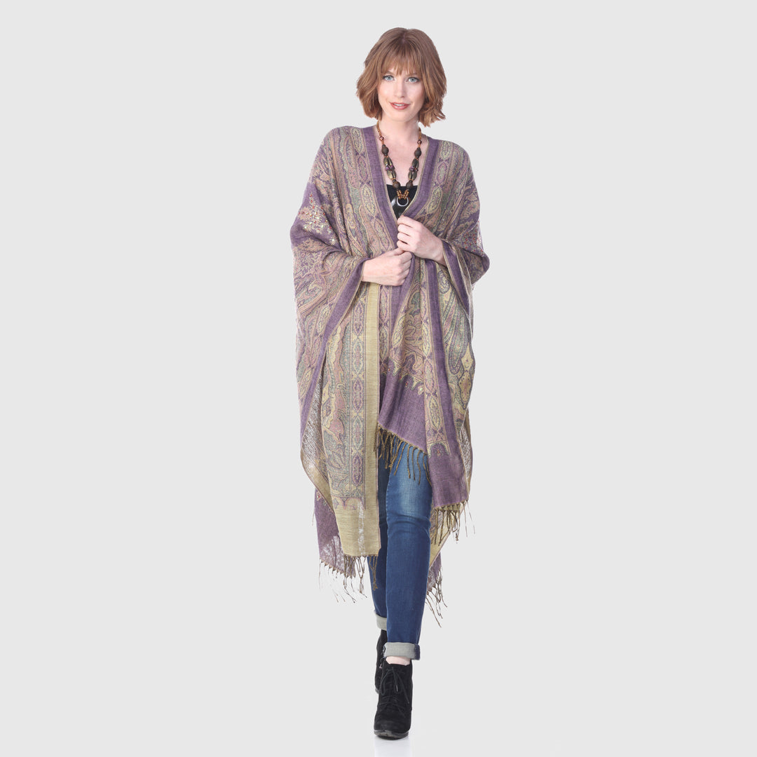 Paisley Fringe Ruana Wrap