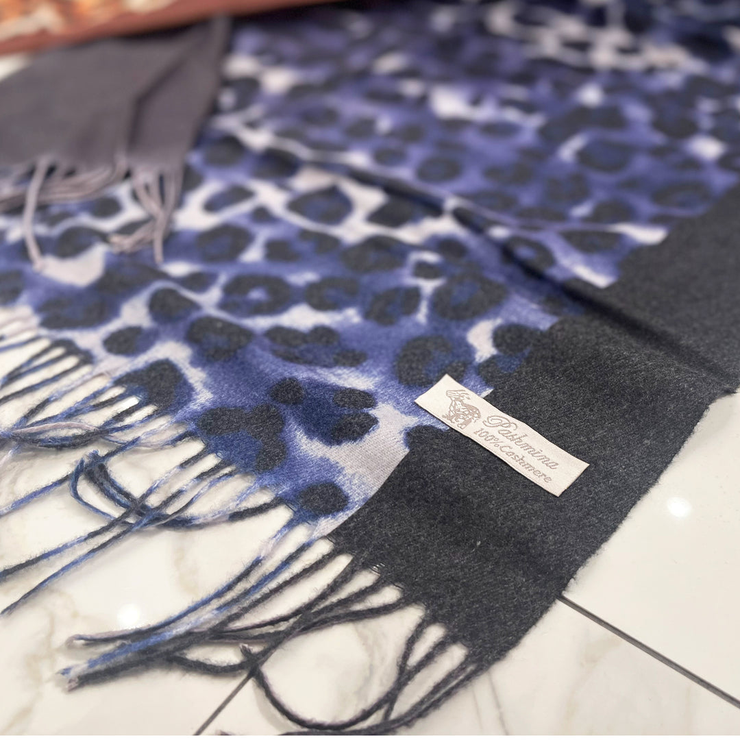 Leopard Print Fringe Scarves