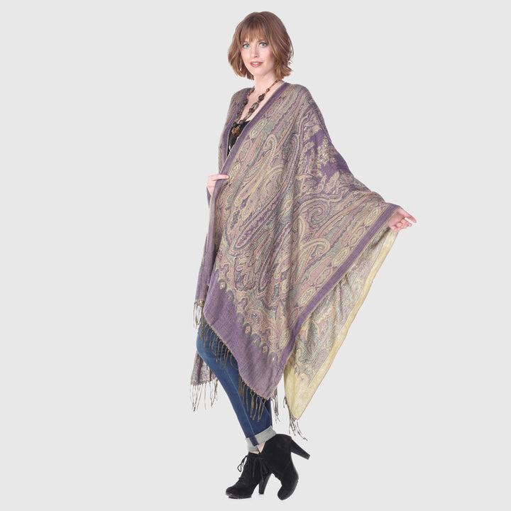 Paisley Fringe Ruana Wrap