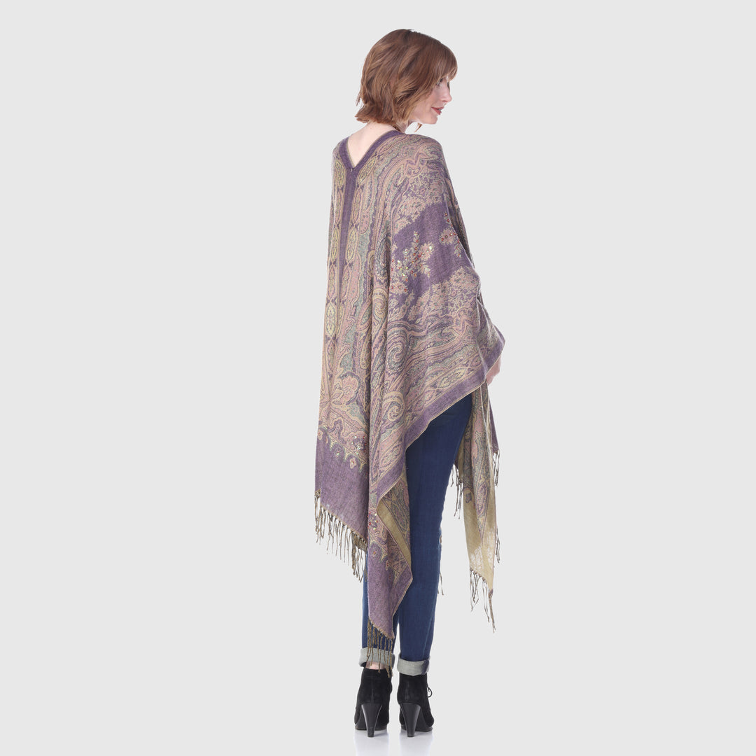 Paisley Fringe Ruana Wrap