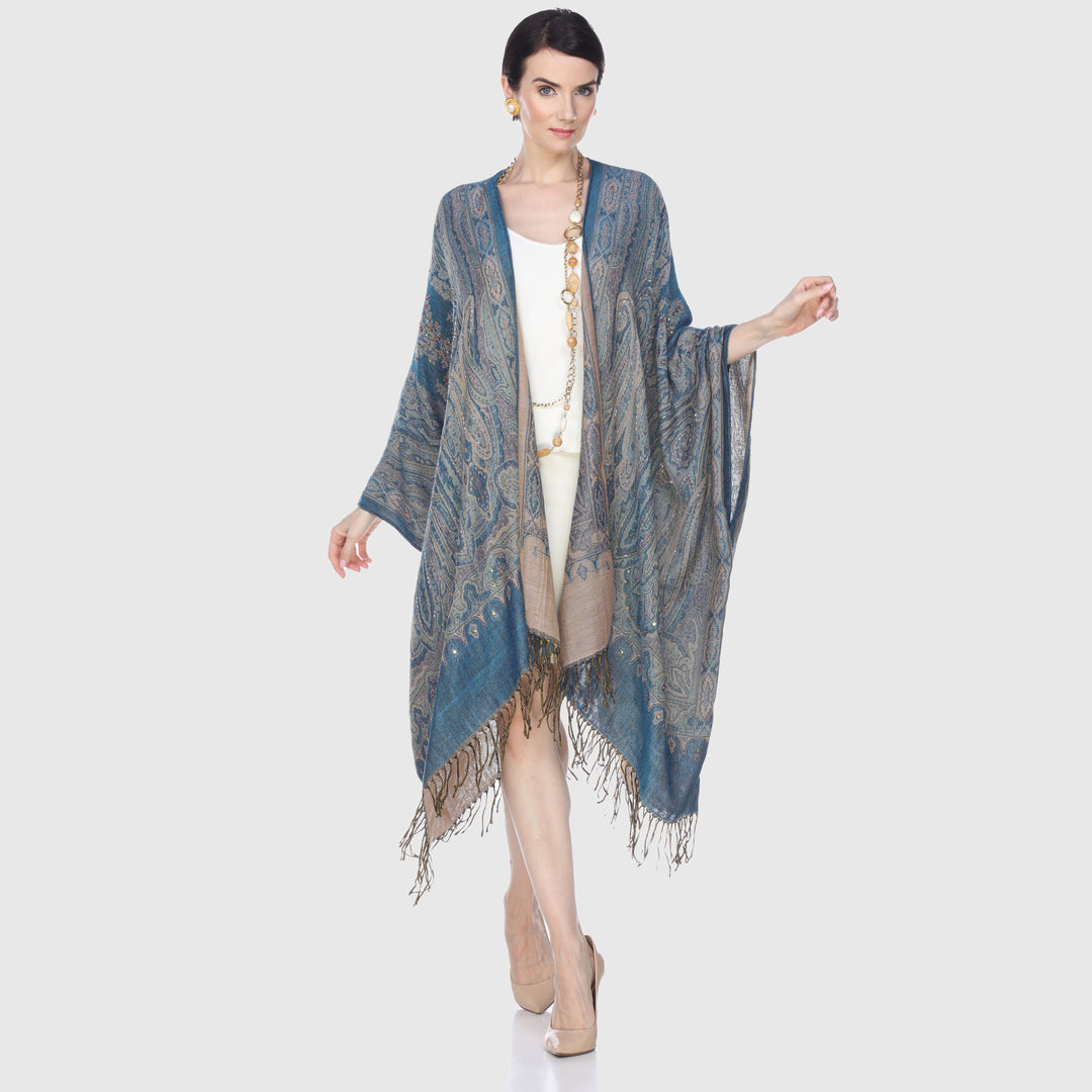Paisley Fringe Ruana Wrap