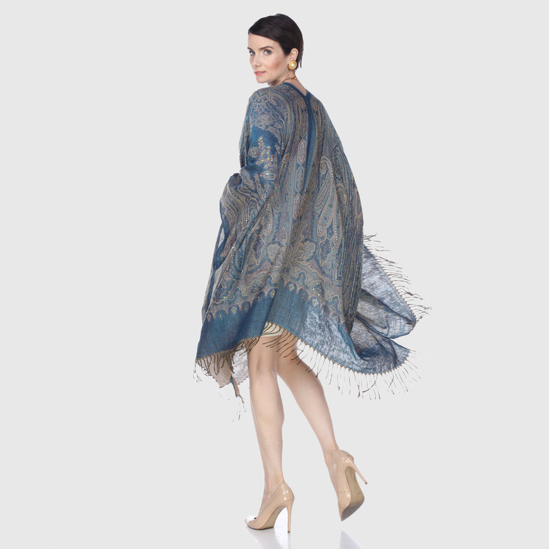 Paisley Fringe Ruana Wrap