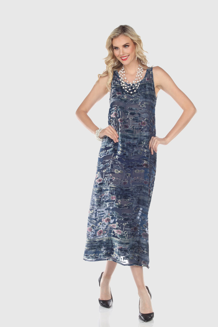 Velvet Burnout Midi Dress