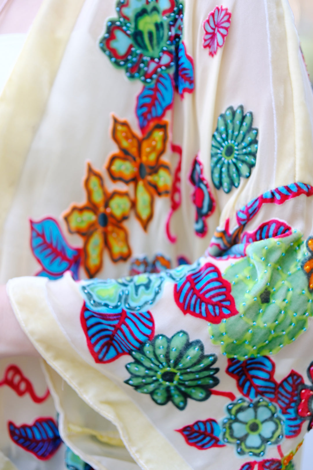 Boho Beaded Velvet Kimono