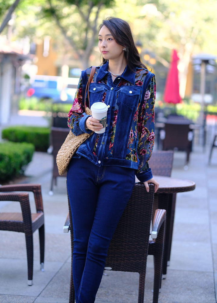 English Flower Velvet Jacket