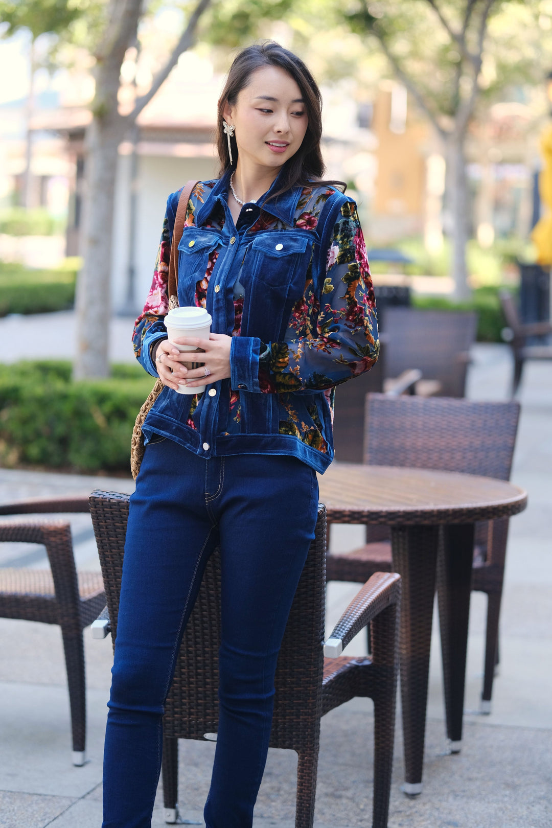 English Flower Velvet Jacket