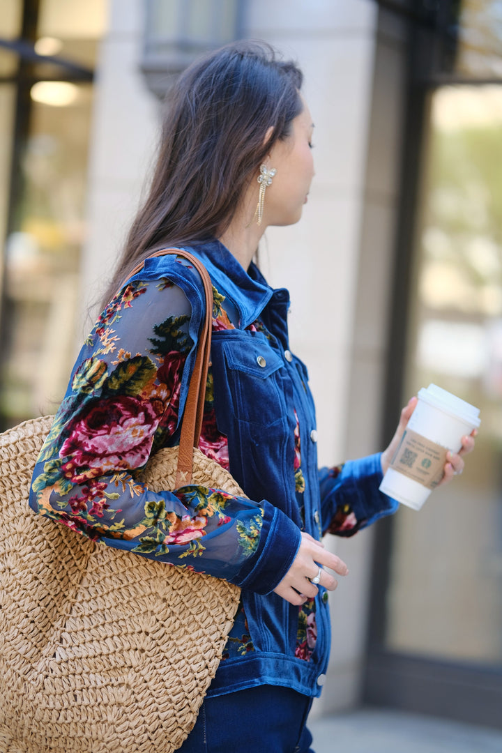 English Flower Velvet Jacket