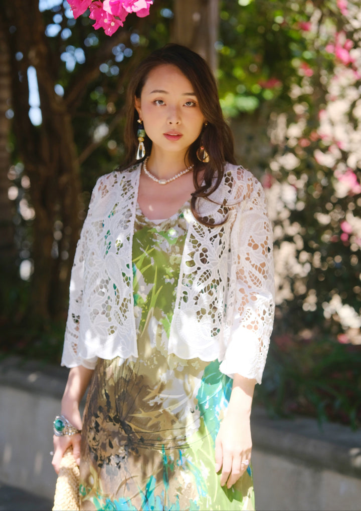 Garden Whisper Lace Bolero Blouse