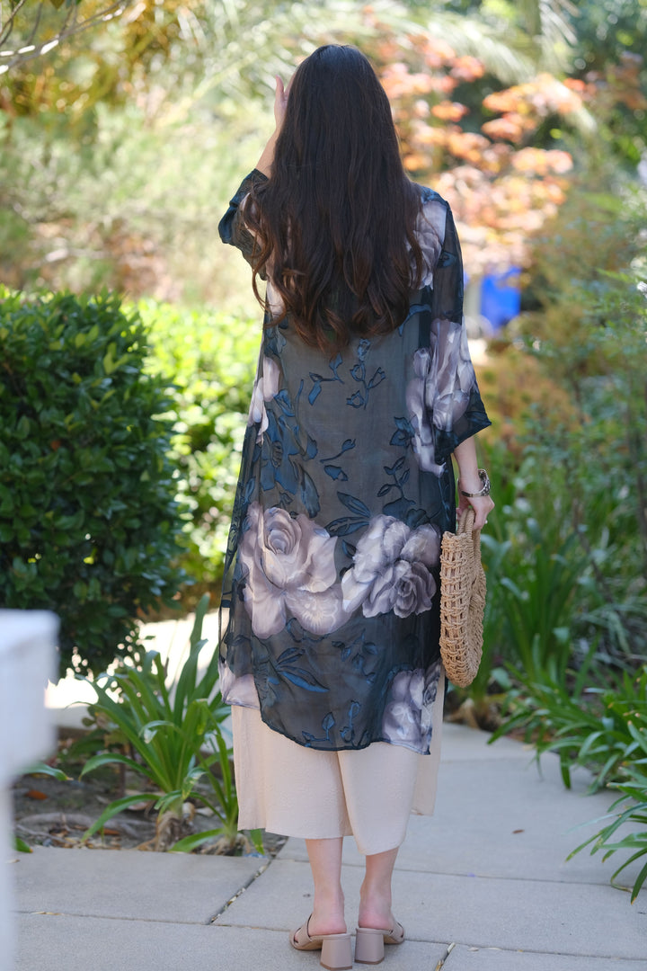 Silk Burnout Chiffon Duster