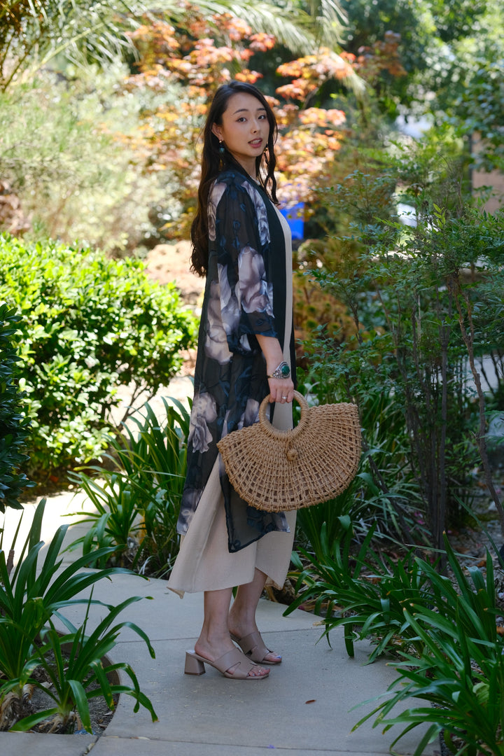 Silk Burnout Chiffon Duster