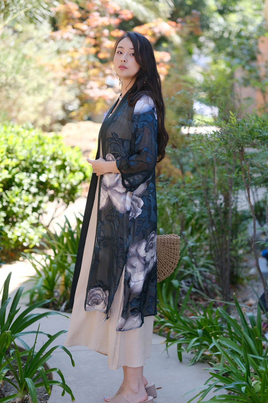 Silk Burnout Chiffon Duster