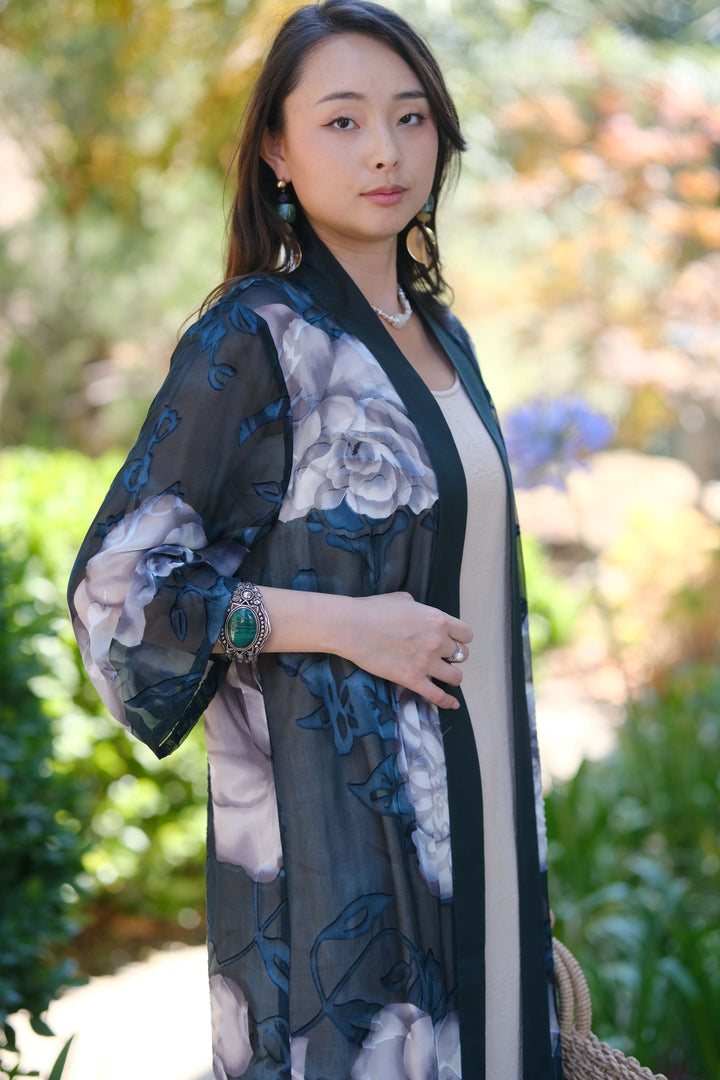 Silk Burnout Chiffon Duster