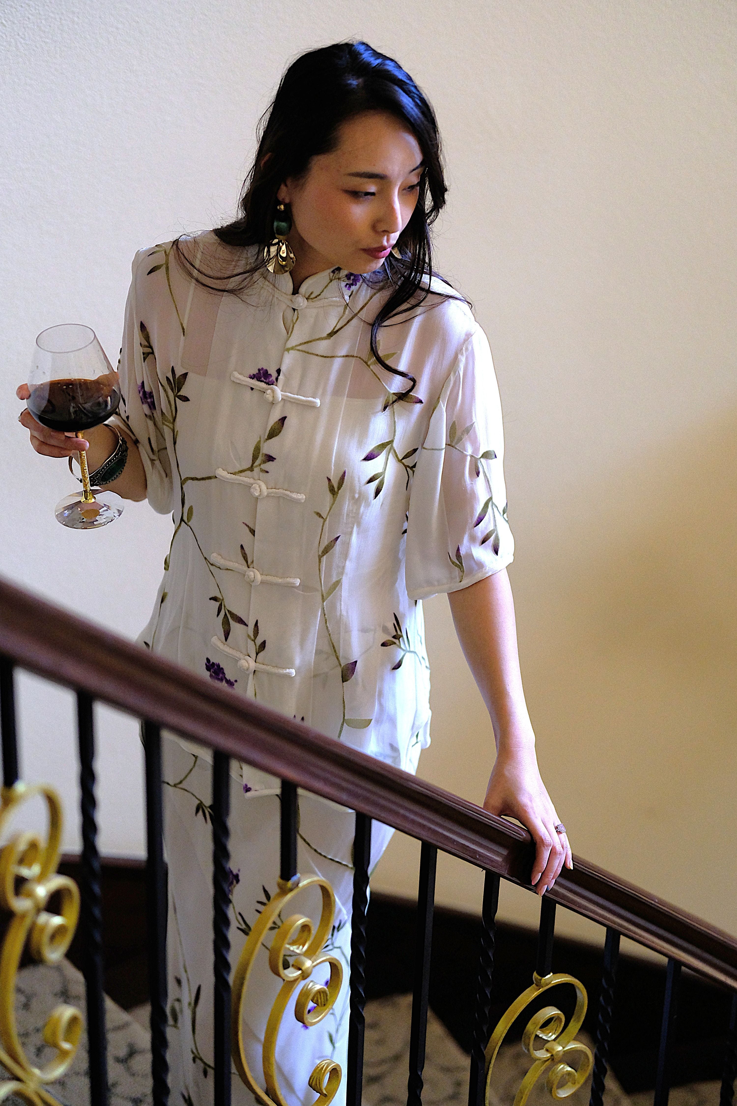 Silk Velvet Printed Short Top
