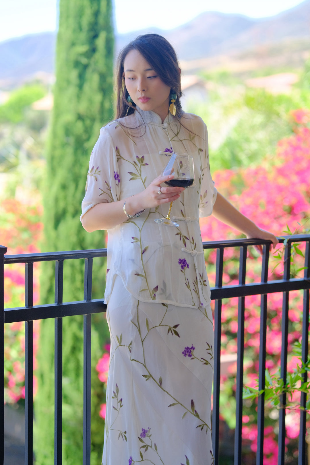 Silk Velvet Printed Short Top