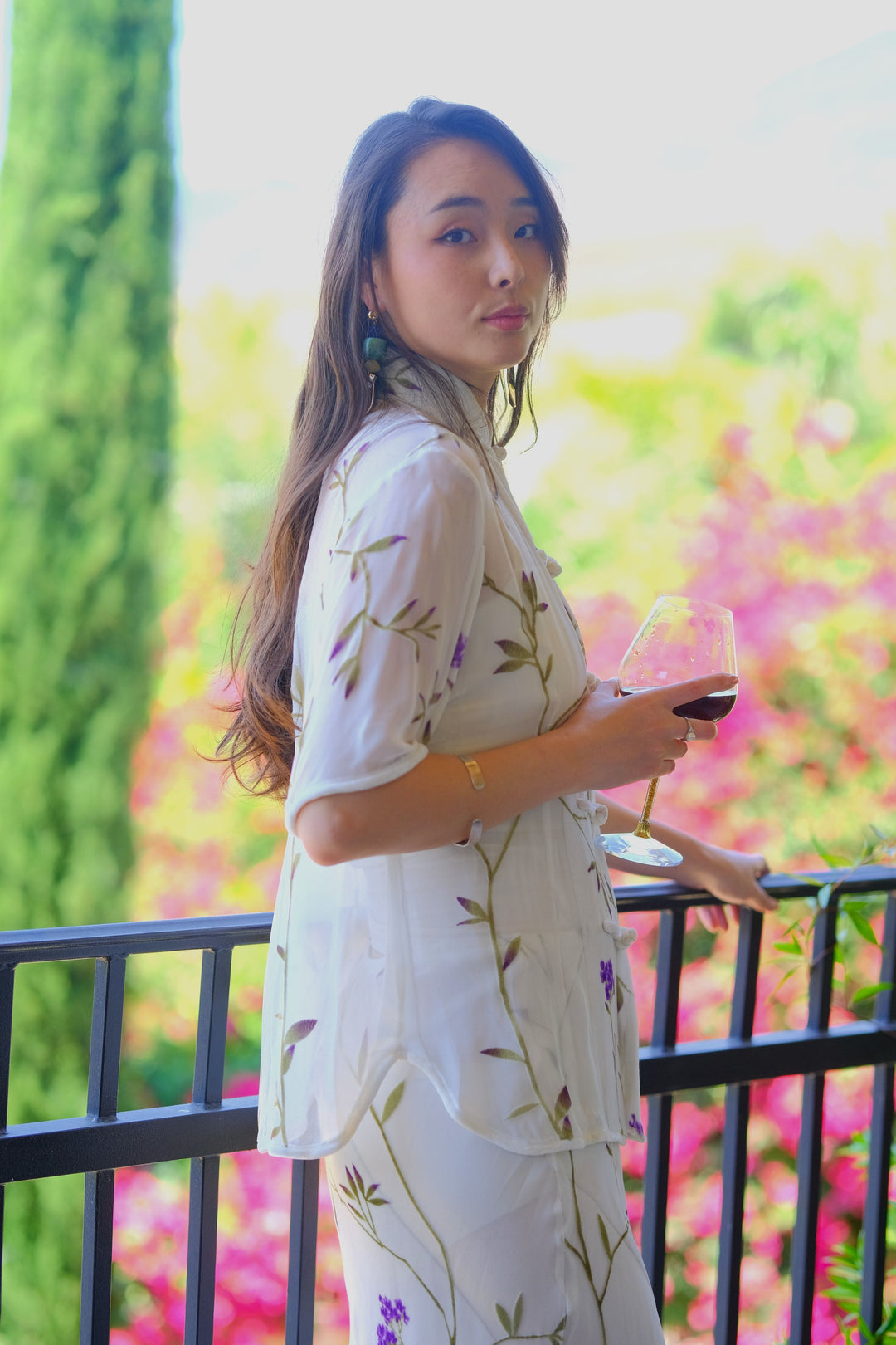 Silk Velvet Printed Short Top