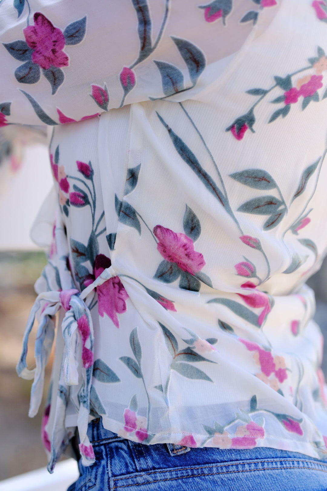 Petal Whisper Ruffle Blouse