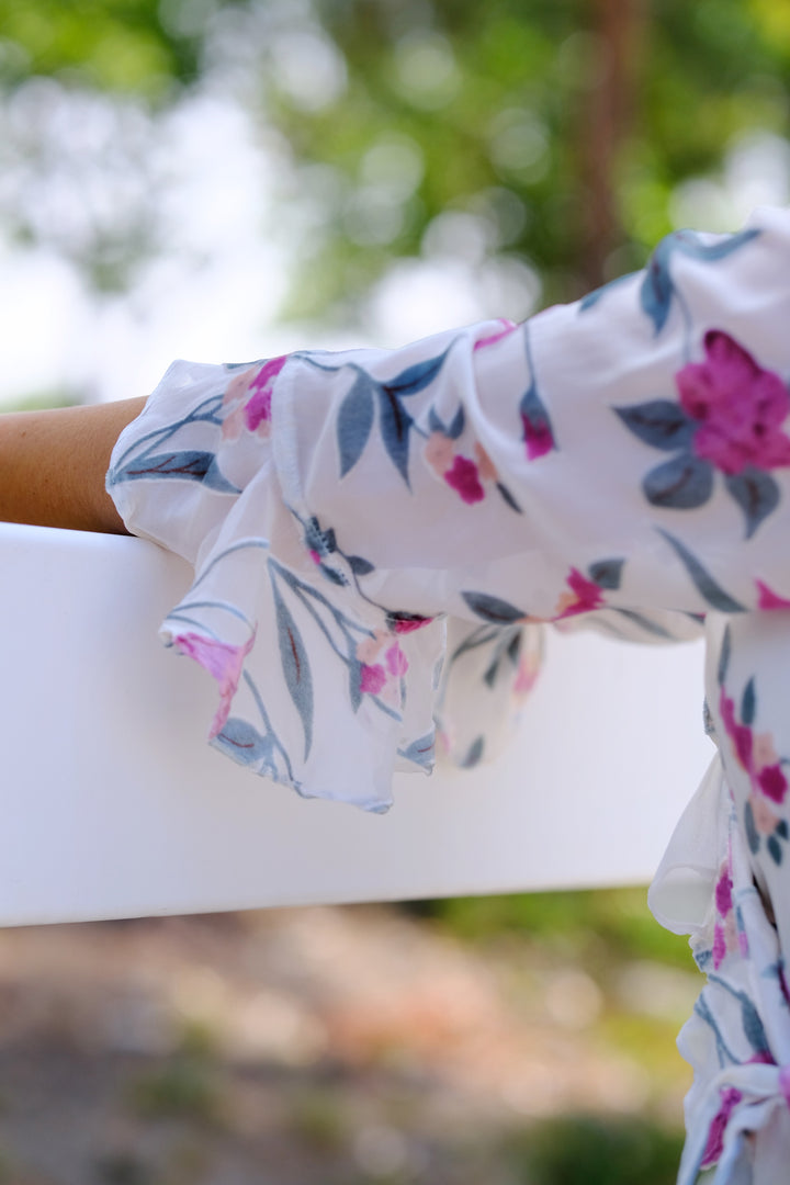 Petal Whisper Ruffle Blouse