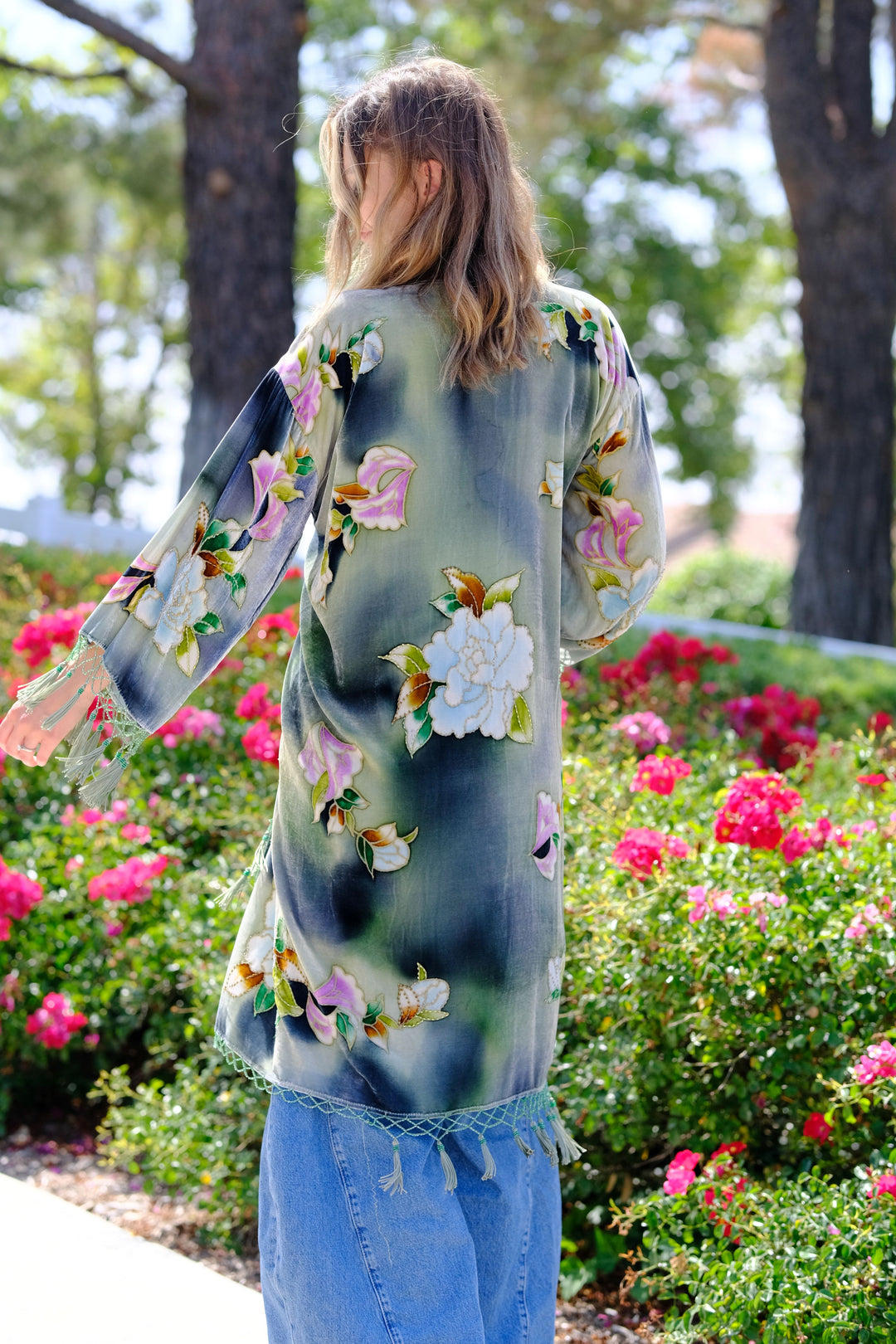 Garden Mist Fringe Kimono