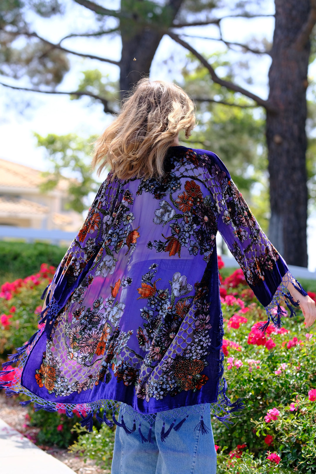 Moonlit Garden Tassel Kimono