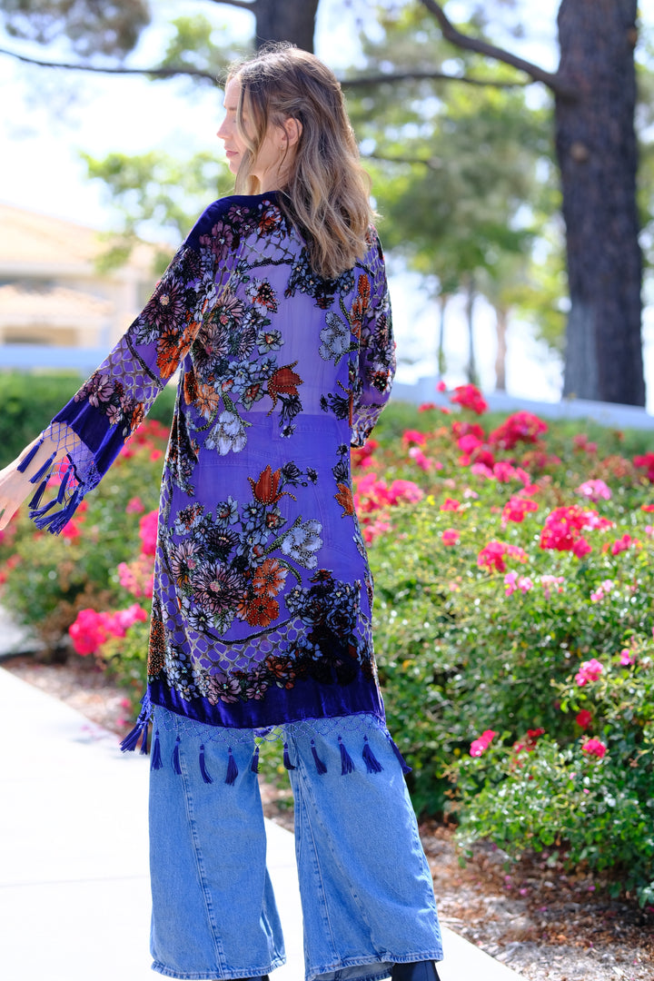 Moonlit Garden Tassel Kimono