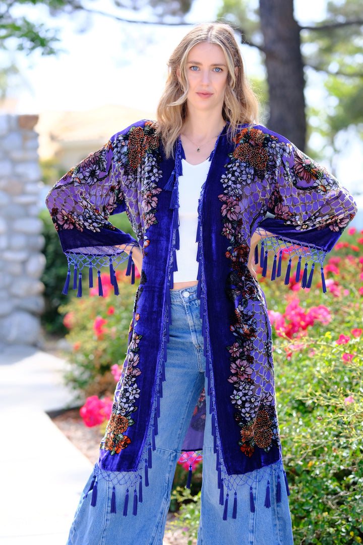 Moonlit Garden Tassel Kimono