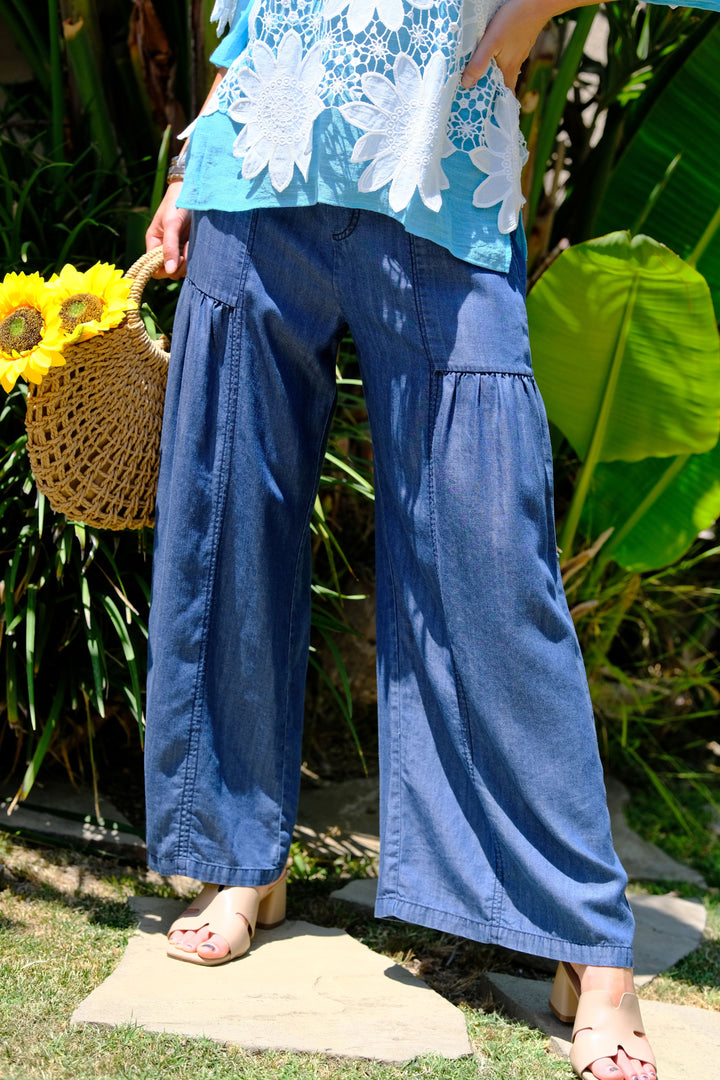Seaside Tiered Chambray Pant