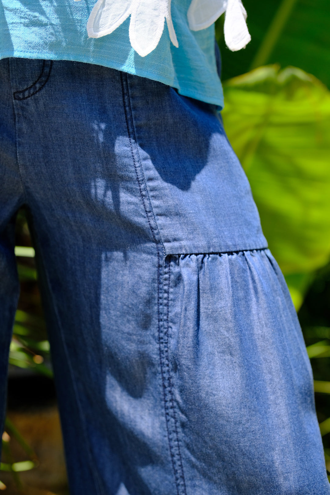 Seaside Tiered Chambray Pant
