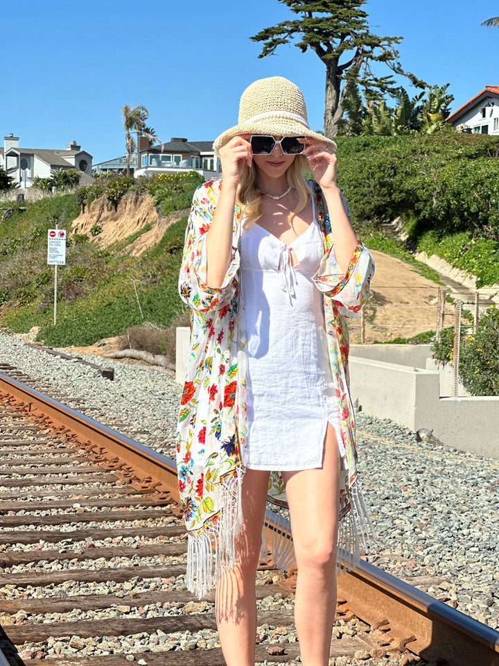 Silk Burnout Floral Kimono