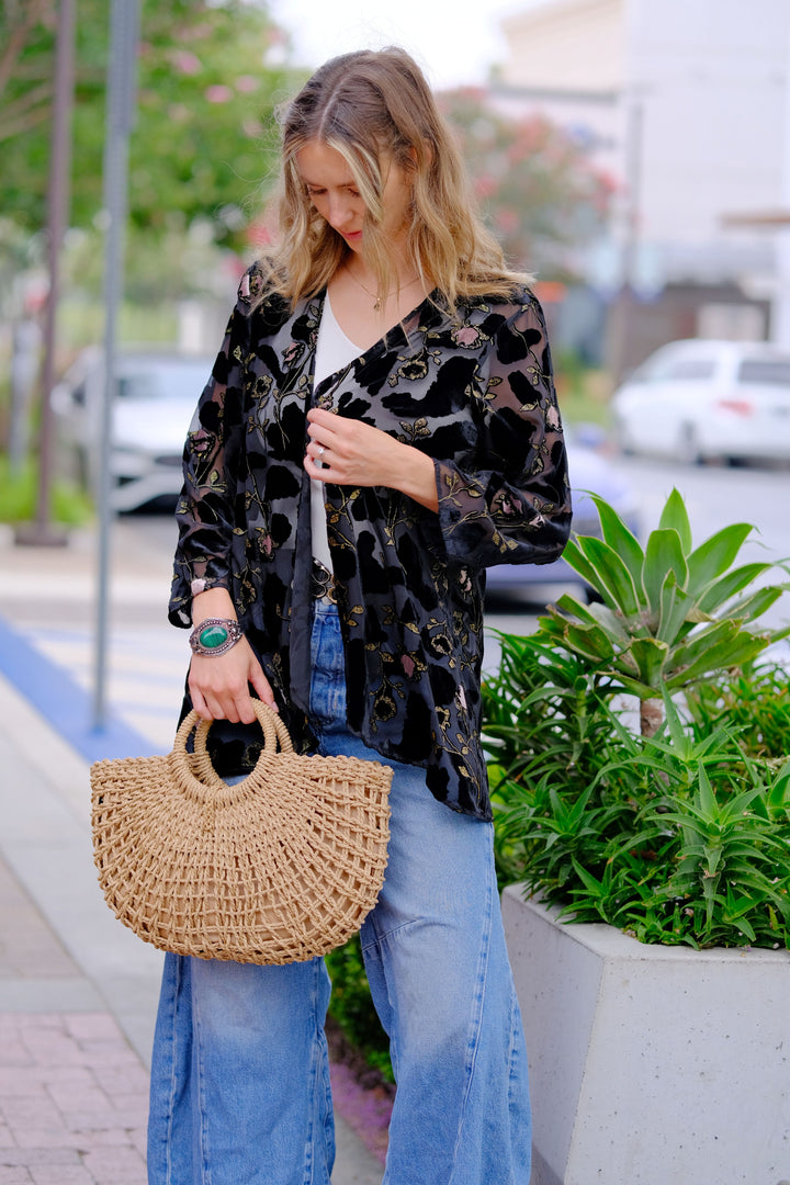 Midnight Velvet Burnout Blouse