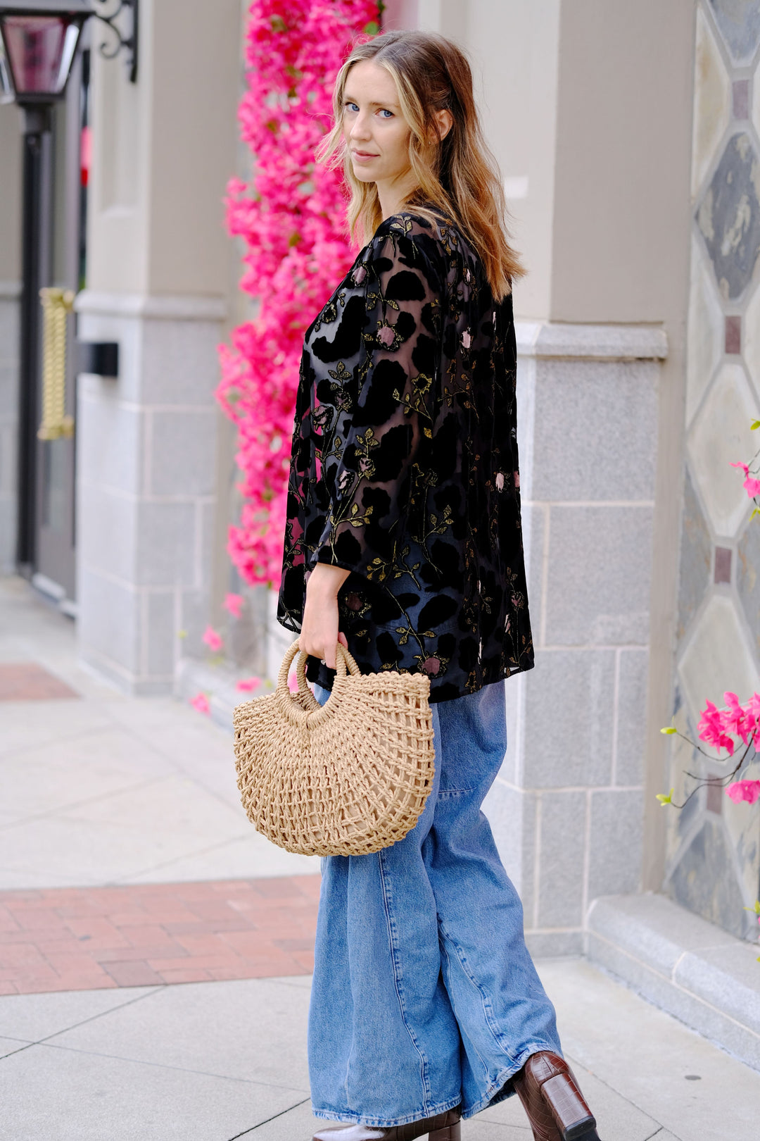 Midnight Velvet Burnout Blouse