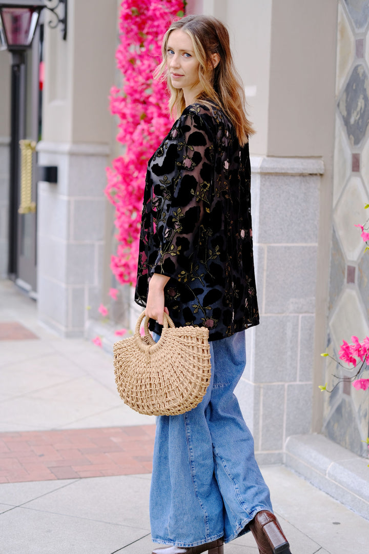 Midnight Velvet Burnout Blouse