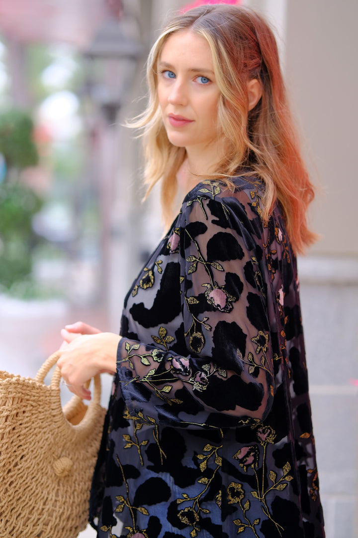 Midnight Velvet Burnout Blouse