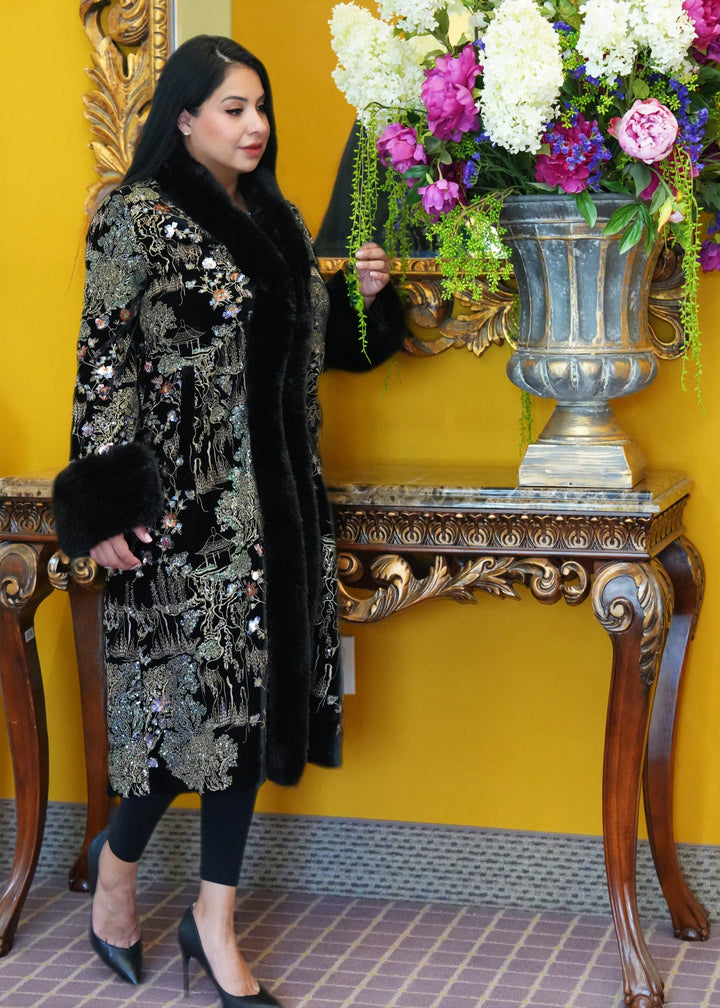 Velvet Embroidered Coat