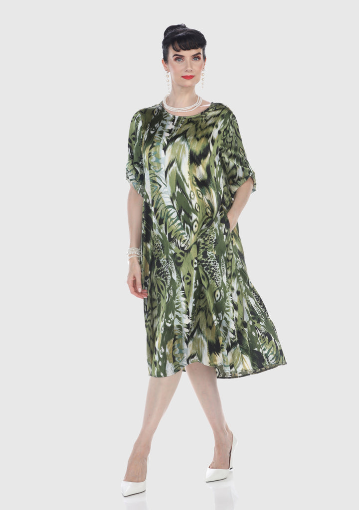 A-Line Midi Dress with Sleeve