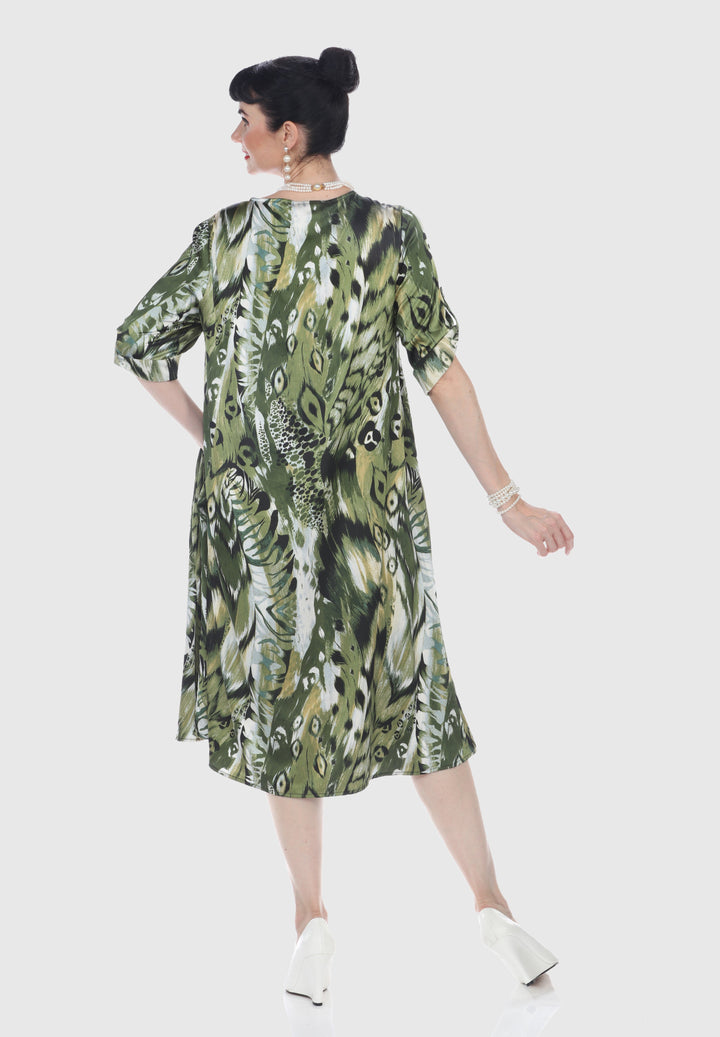 A-Line Midi Dress with Sleeve