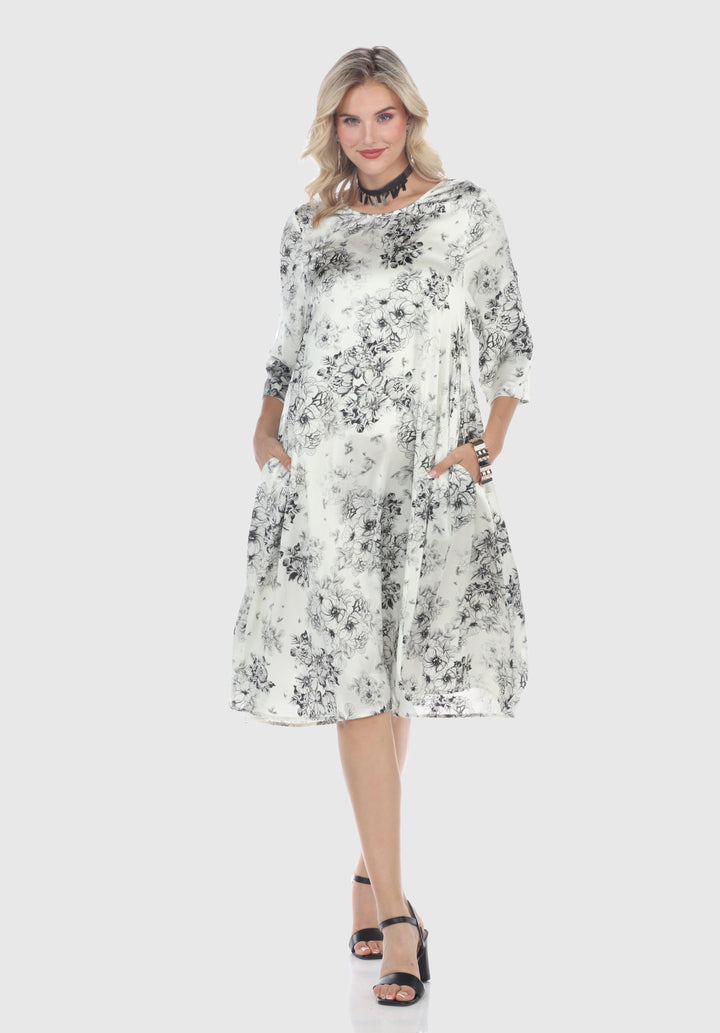 A-Line Midi Dress with Sleeve