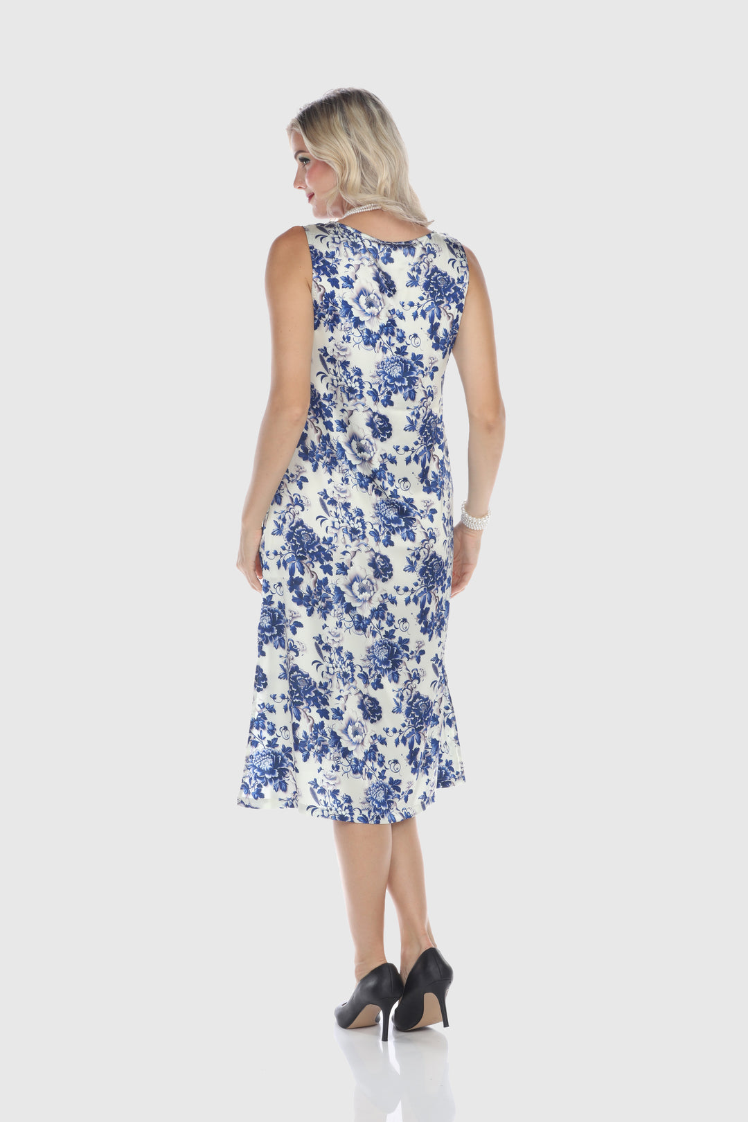 Porcelain Floral Sleeveless Dress