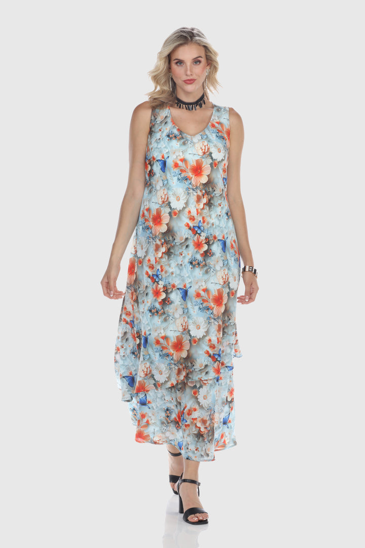 Tropical Breeze Layered Maxi Dress
