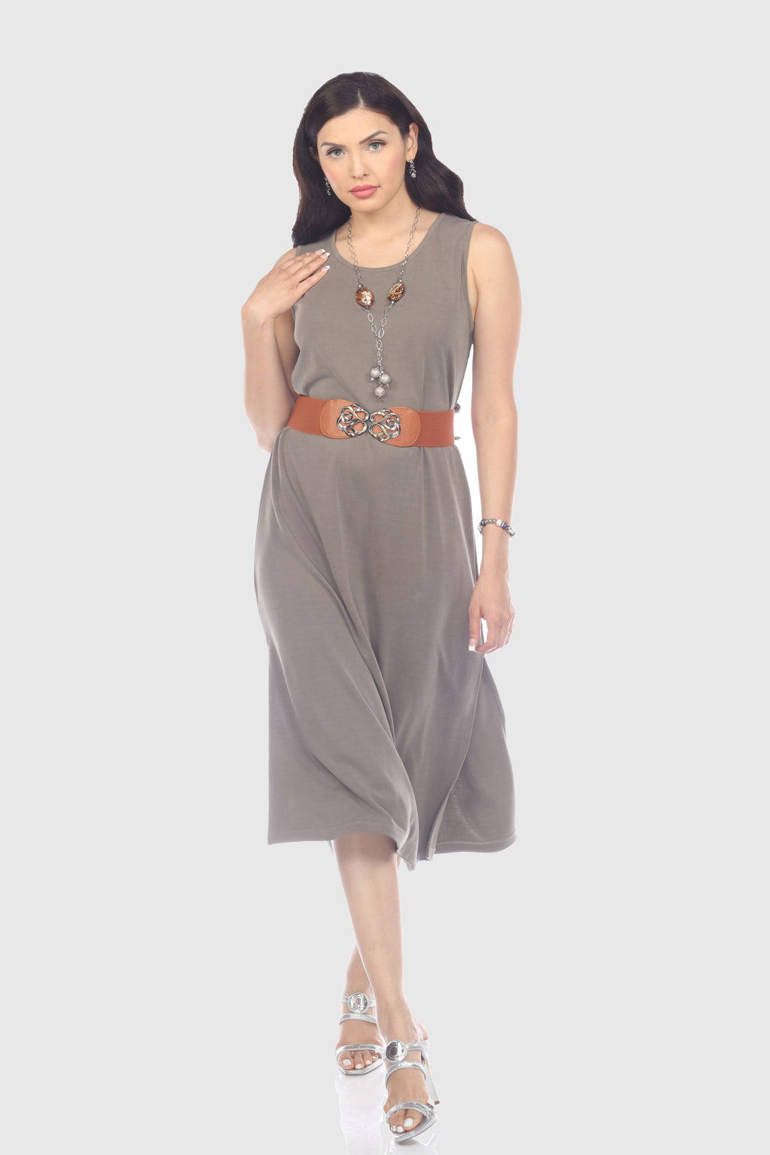 Casual Solid Midi Dress