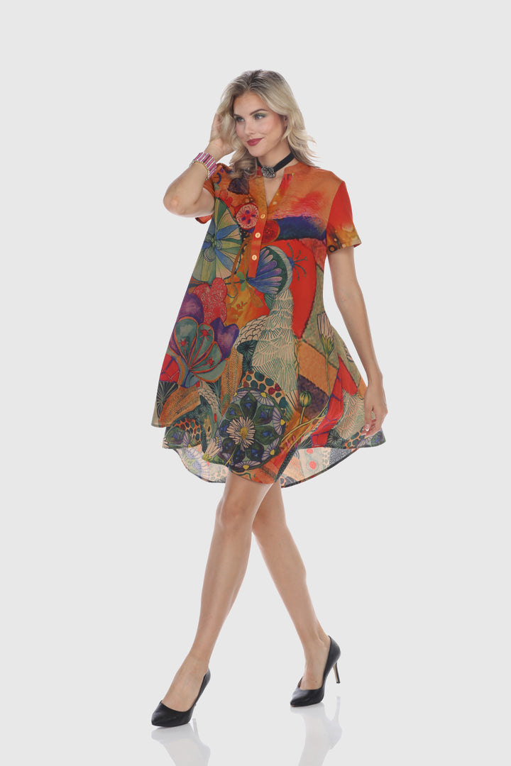 Abstract Bloom A-Line Dress