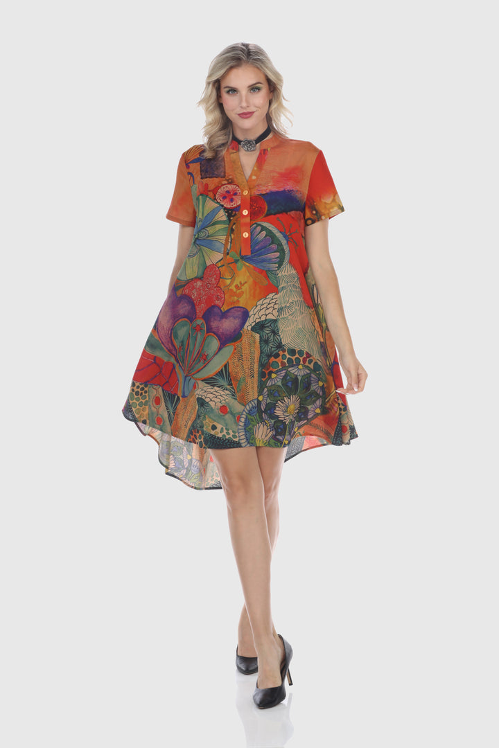 Abstract Bloom A-Line Dress