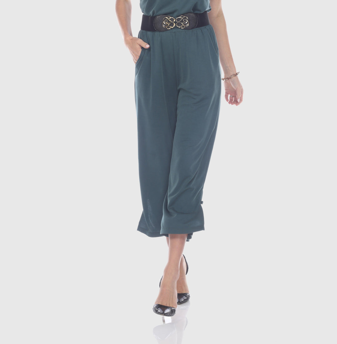 Wide Leg Modal Pants with Side Slit
