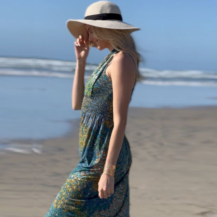 Boho Floral Maxi Long Dress